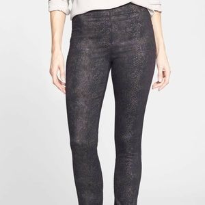 NYDJ 'Evie' Metallic Snakeskin Print Leggings Sz 6